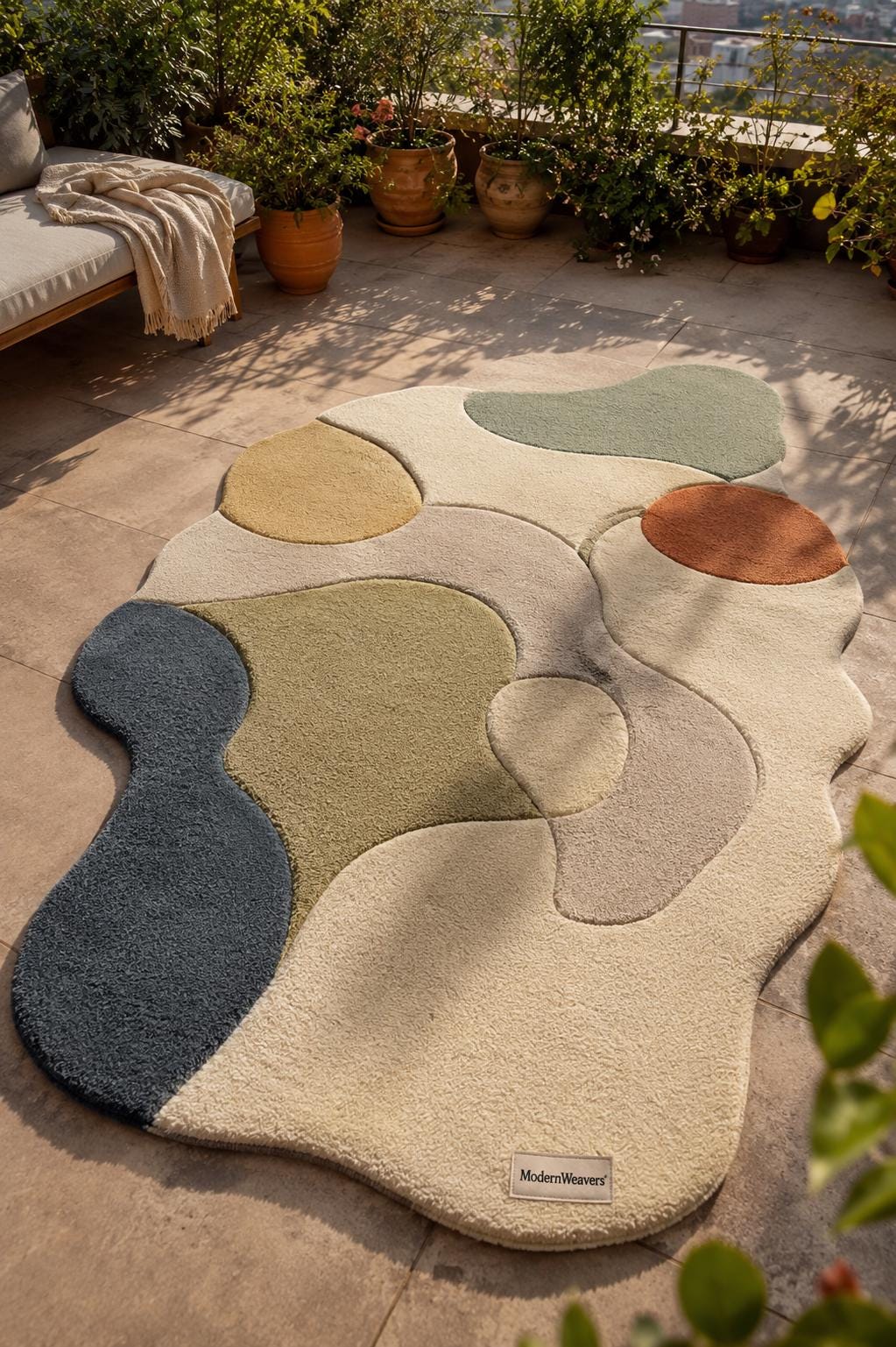 Hand-Tufted Pebble Rug | Organic Wavy Shape Carpet, Wabi Sabi Decor