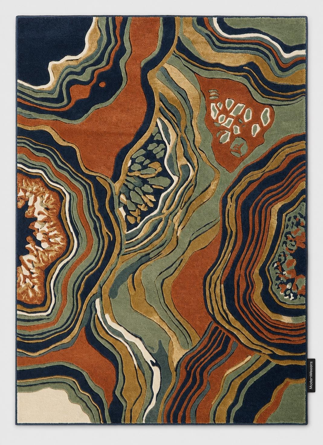 Hand-Tufted Geode Agate Area Rug | Abstract Topographical Art Carpet