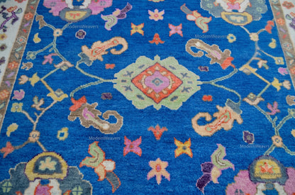 Hand-Knotted Wool Carpet, 8x10 Blue Medallion Oriental Rug