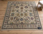 Exquisite Hand-Knotted Wool Area Rug | Cream, Blue & Rust Floral Lattice | Traditional "Modern Weavers" Carpet