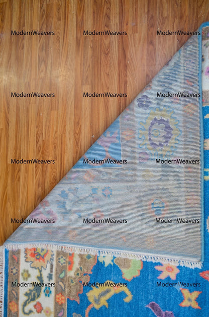 Hand-Knotted Wool Carpet, 8x10 Blue Medallion Oriental Rug