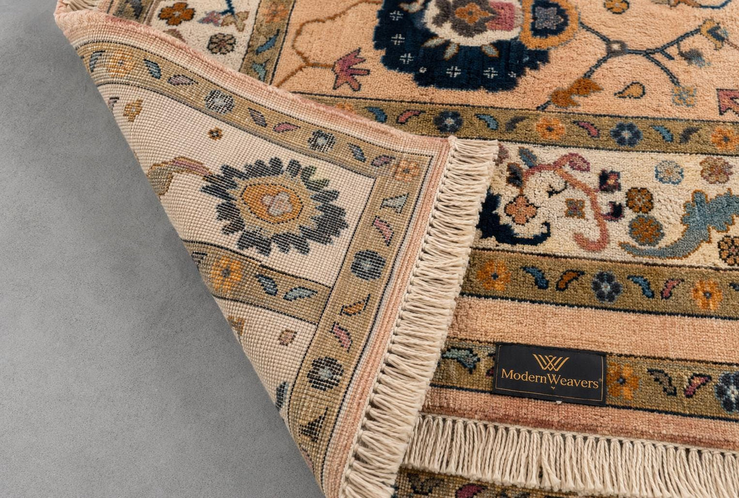 Stunning Hand-Knotted Peach Oushak Rug | ModernWeavers Floral Medallion Rug | Premium Wool Turkish Style Carpet for Living Room or Bedroom