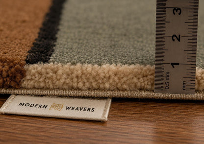 Hand-Tufted Geometric Area Rug | Mid-Century Modern Abstract Block Design | Earthy Contemporary Handcrafted Carpet by ModernWeavers