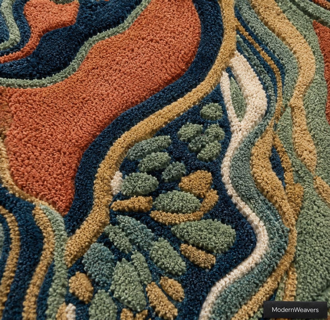 Hand-Tufted Geode Agate Area Rug | Abstract Topographical Art Carpet