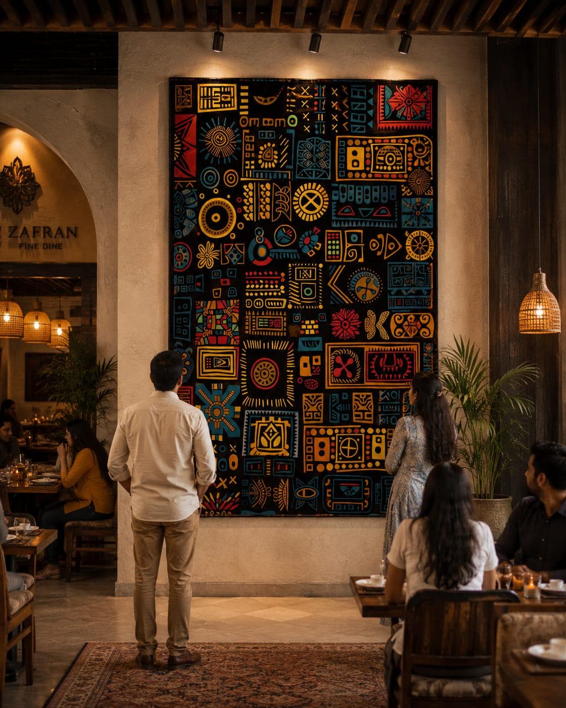 Maximalist Boho Tufted Rug | Vibrant Geometric Patchwork Carpet | Tribal Mosaic Floor Art | Jewel Tone Eclectic Decor | Dark Academia Room