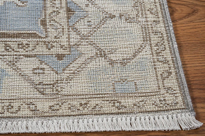 8x10 Hand-Knotted Wool Rug | Light Blue & Ivory Transitional Area Rug | ModernWeavers Artisan Carpet for Living Room or Bedroom