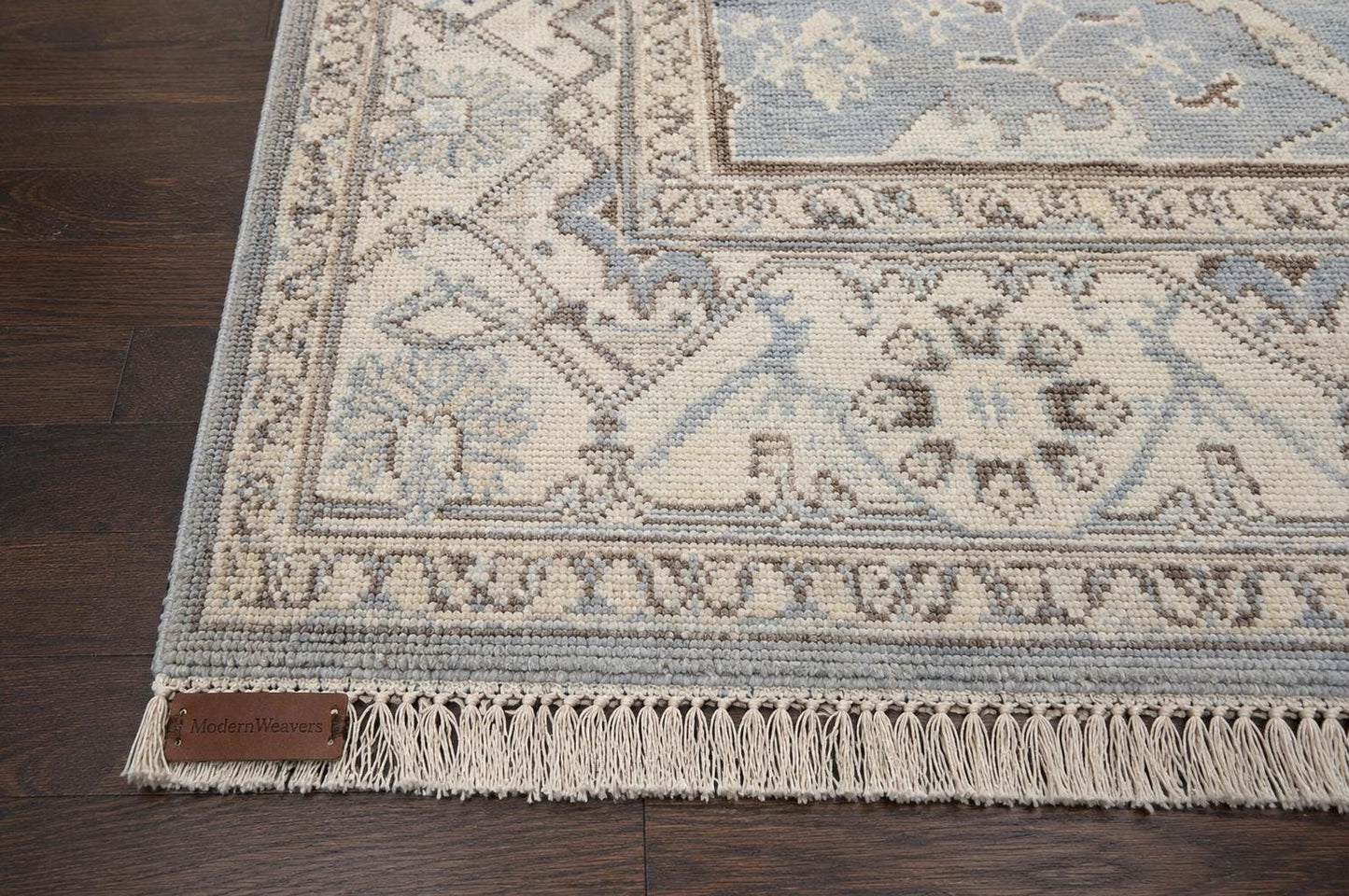 8x10 Hand-Knotted Wool Rug | Light Blue & Ivory Transitional Area Rug | ModernWeavers Artisan Carpet for Living Room or Bedroom
