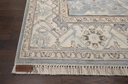 8x10 Hand-Knotted Wool Rug | Light Blue & Ivory Transitional Area Rug | ModernWeavers Artisan Carpet for Living Room or Bedroom