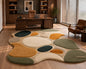 Abstract Pebble Hand Tufted Rug | Organic 3D Stone Pattern Area Rug | Boho Earth Tone Carpet | Playful Minimalist Modern Floor Art
