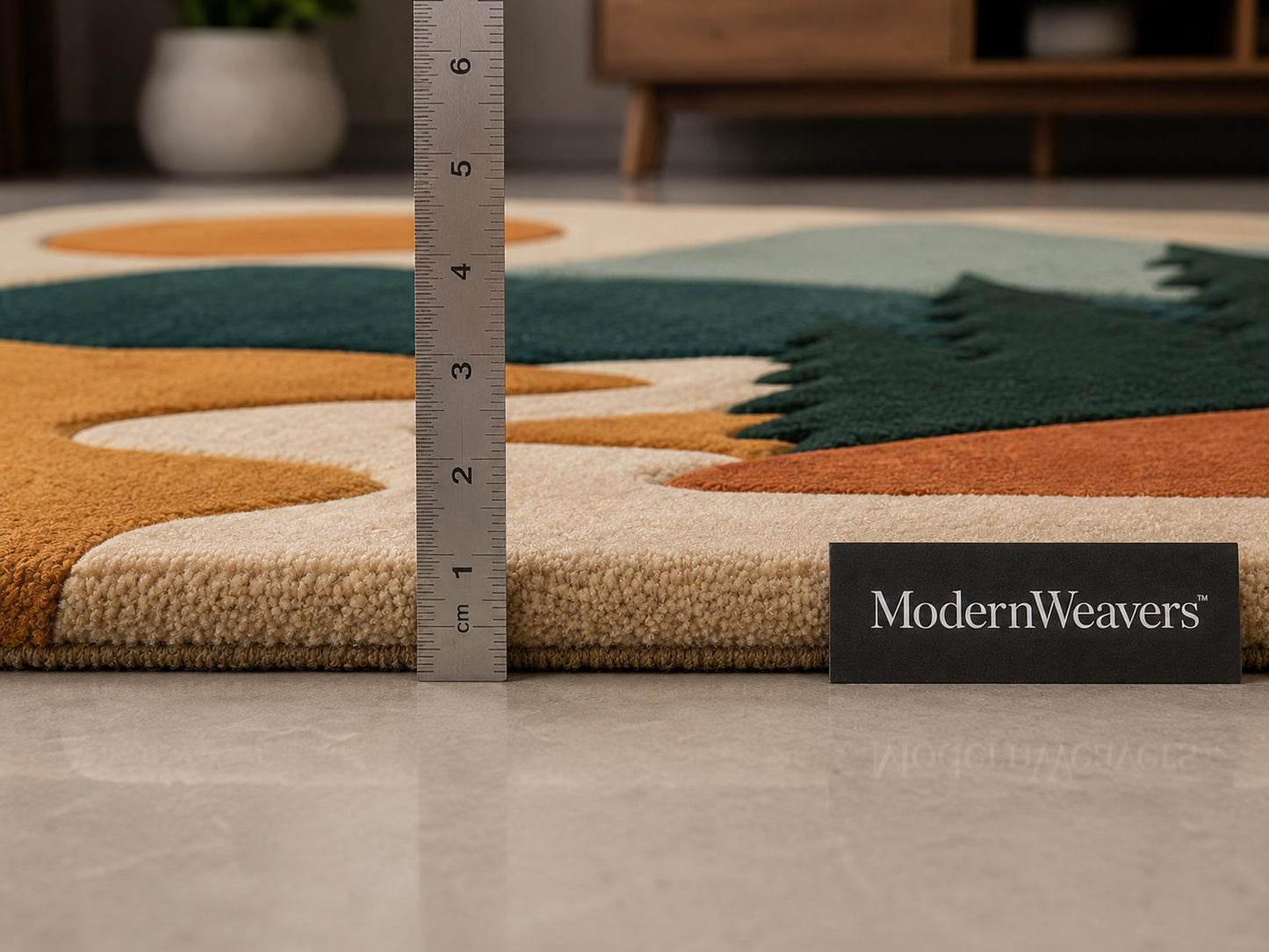 Mountain Landscape Hand Tufted Rug | Nature Inspired Boho Area Rug | Forest & River 3D Textured Carpet | Earth Tone Modern Nursery Decor