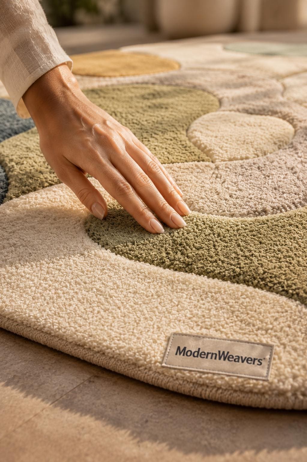 Hand-Tufted Pebble Rug | Organic Wavy Shape Carpet, Wabi Sabi Decor