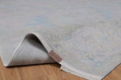 Hand-Knotted Oushak Style Area Rug | Muted Pastel Wool, 8x10 Feet