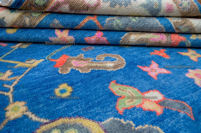 Hand-Knotted Wool Carpet, 8x10 Blue Medallion Oriental Rug