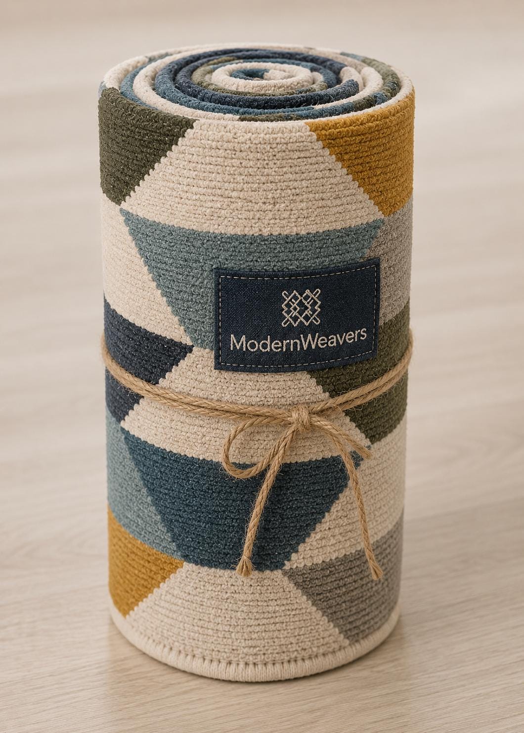 Hand-Tufted Geometric Area Rug | Mid-Century Modern Interlocking Pattern | Textured 3D Handcrafted Carpet by ModernWeavers