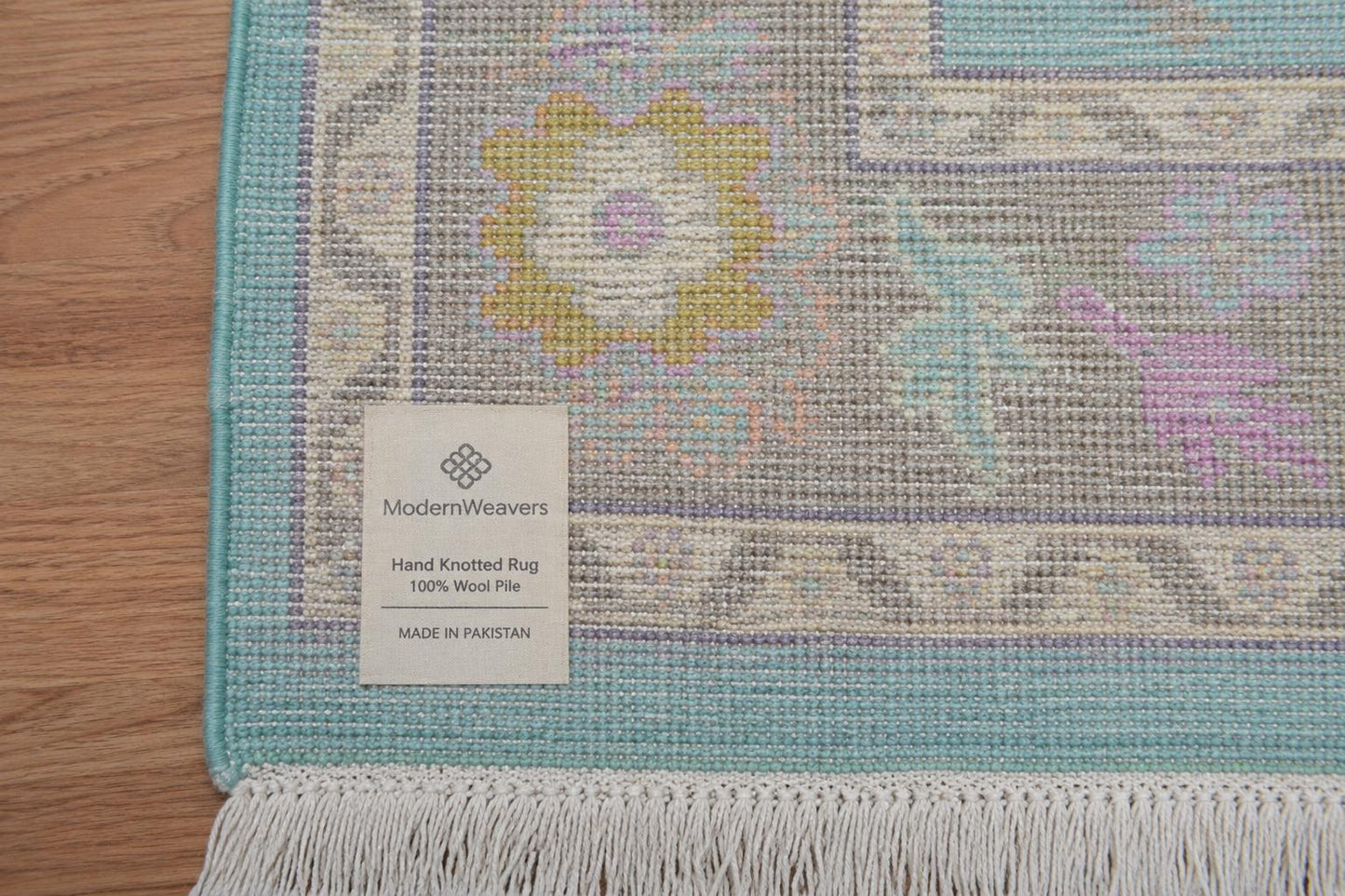 Hand Knotted Wool Oushak Rug | Pastel Floral Turkish Style Area Rug