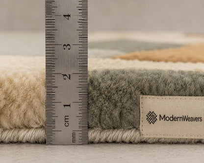 Retro Boho Concentric Ring Rug | Plush Hand-Tufted Modernist Floor Covering | Custom Size Area Rug for Living Room, Bedroom & office rug.