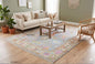 Hand-Knotted Wool Oriental Floral Rug – Soft Blue Pastel Accents, 8x10 Area Carpet