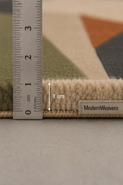 Modern Abstract Geometric Rug | Hand-Tufted Statement Area Carpet | Contemporary Architectural Art Rug for Living & Bed Room or Office.