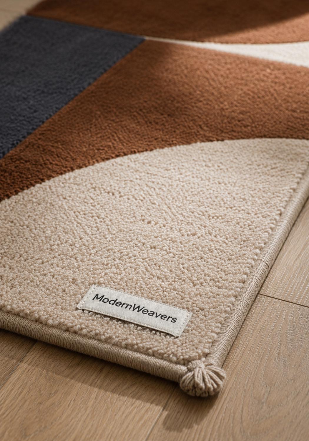 Hand-Tufted Wool Arch Stripe Rug | Bauhaus Mid-Century Modern Abstract Carpet