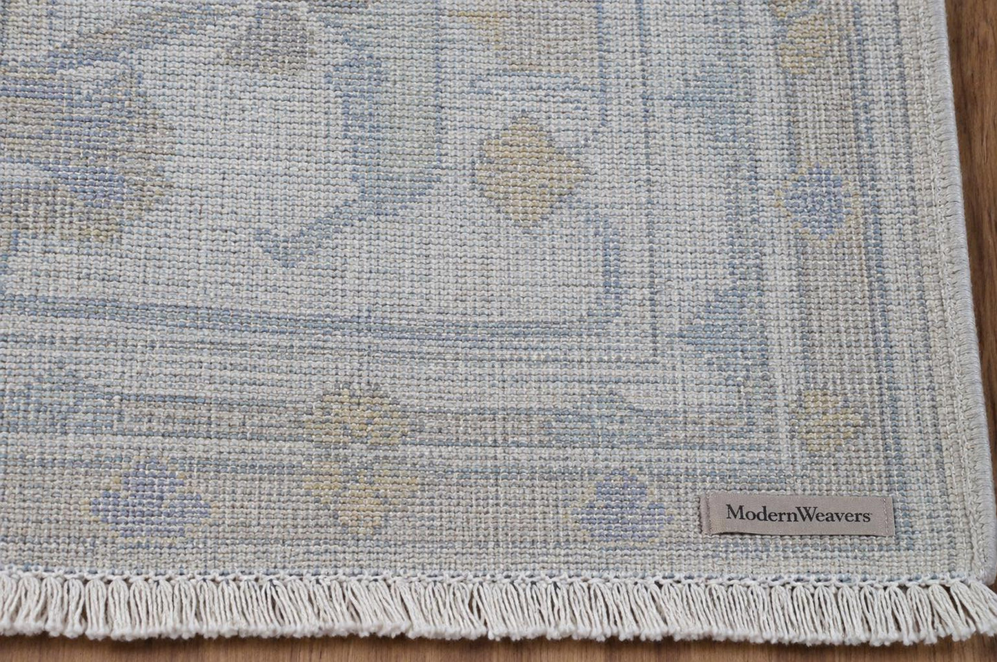9x12 Hand Knotted Wool Area Rug | Pastel Blue, Lavender & Tan Oushak Design | Large Bedroom or Dining Room Carpet