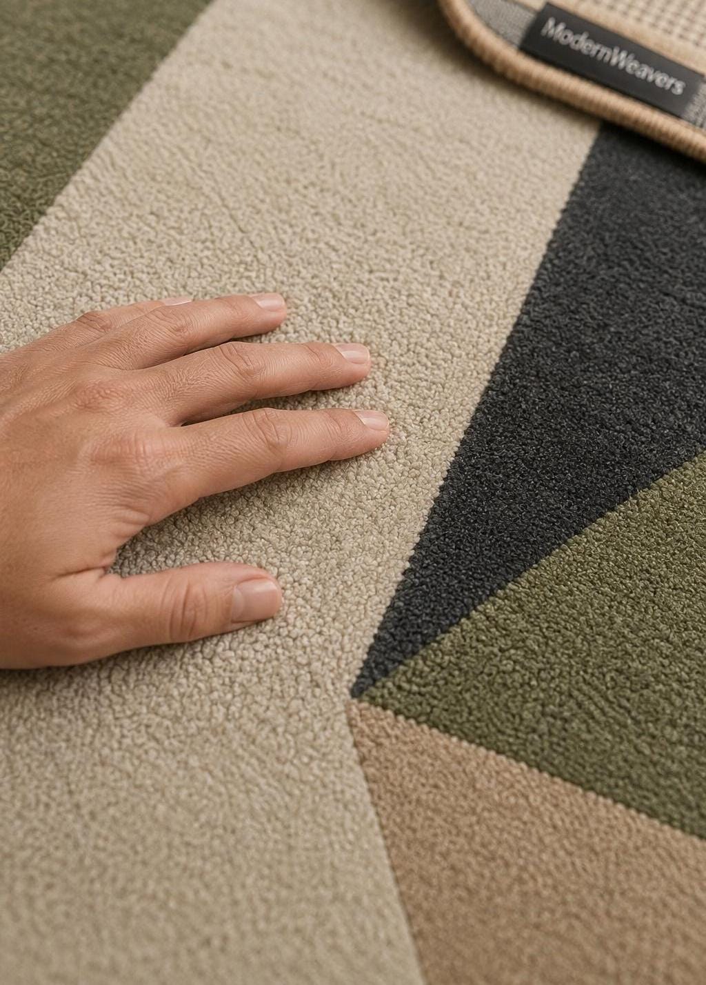 Modern Abstract Geometric Rug | Hand-Tufted Statement Area Carpet | Contemporary Architectural Art Rug for Living & Bed Room or Office.