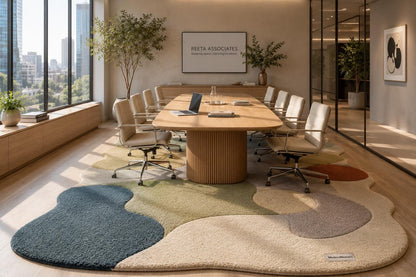 Hand-Tufted Pebble Rug | Organic Wavy Shape Carpet, Wabi Sabi Decor