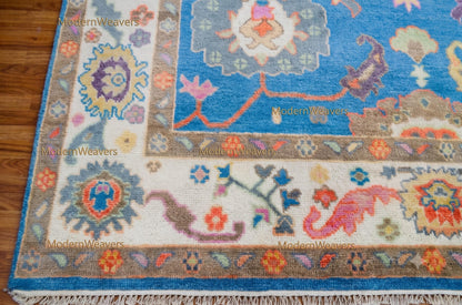 Hand-Knotted Wool Carpet, 8x10 Blue Medallion Oriental Rug