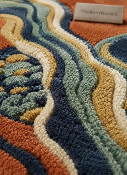 Hand-Tufted Geode Agate Area Rug | Abstract Topographical Art Carpet