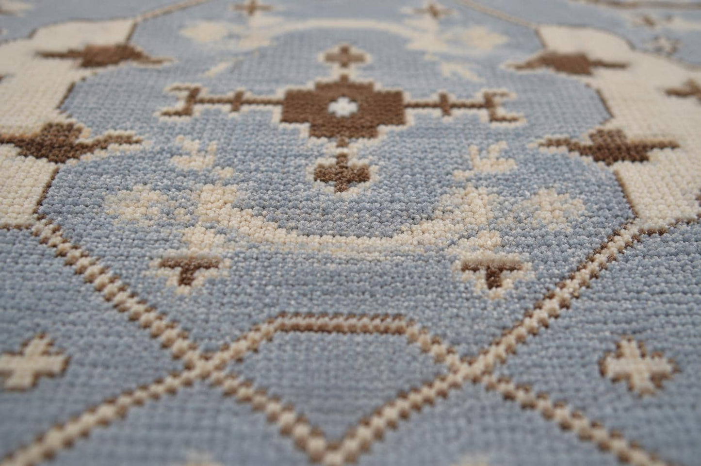8x10 Hand-Knotted Wool Rug | Light Blue & Ivory Transitional Area Rug | ModernWeavers Artisan Carpet for Living Room or Bedroom