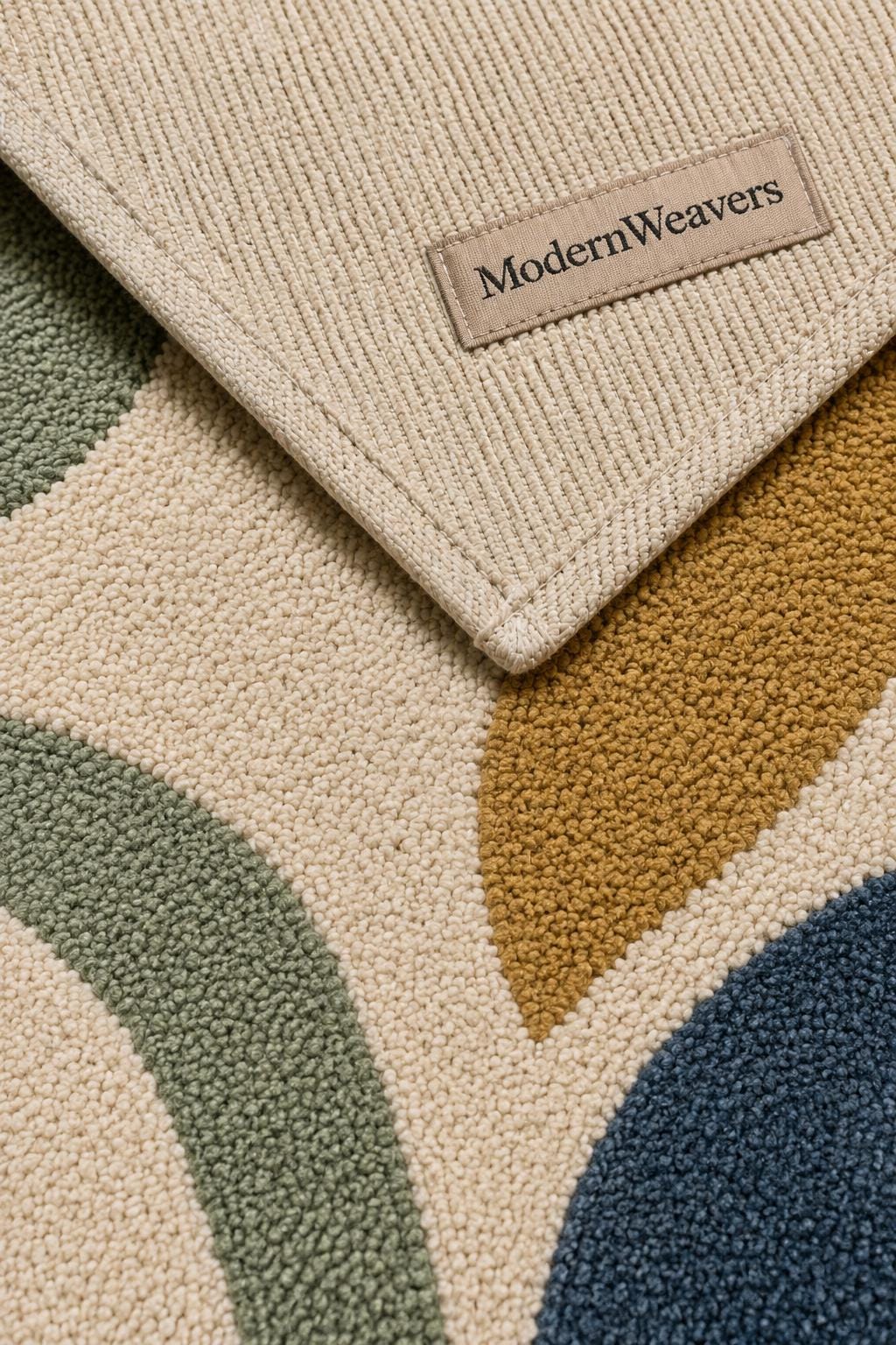 Mid-Century Modern Abstract Geometric Area Rug | Hand-Tufted Earth Tone Rug | Boho Contemporary Accent Rug for Living Room & Bedroom