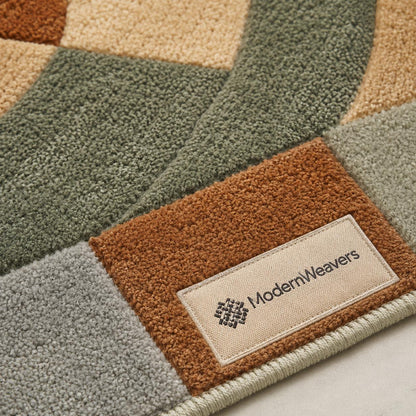 Retro Boho Concentric Ring Rug | Plush Hand-Tufted Modernist Floor Covering | Custom Size Area Rug for Living Room, Bedroom & office rug.