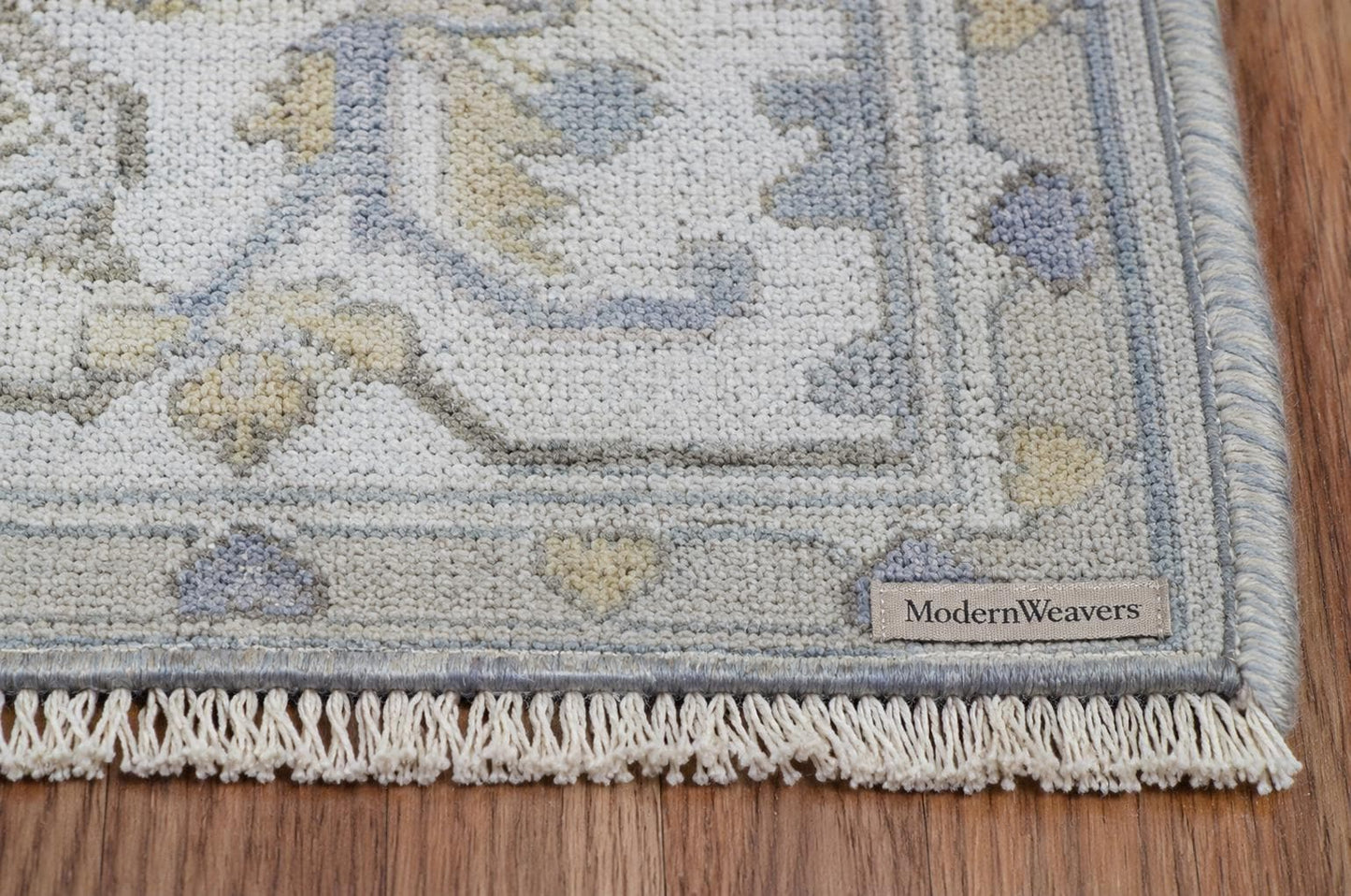 9x12 Hand Knotted Wool Area Rug | Pastel Blue, Lavender & Tan Oushak Design | Large Bedroom or Dining Room Carpet