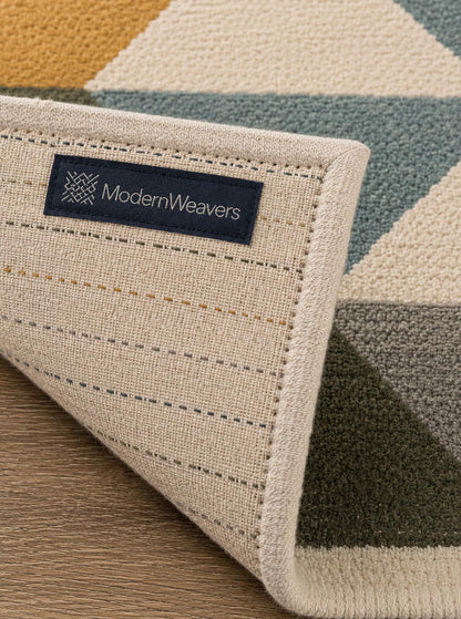 Hand-Tufted Geometric Area Rug | Mid-Century Modern Interlocking Pattern | Textured 3D Handcrafted Carpet by ModernWeavers