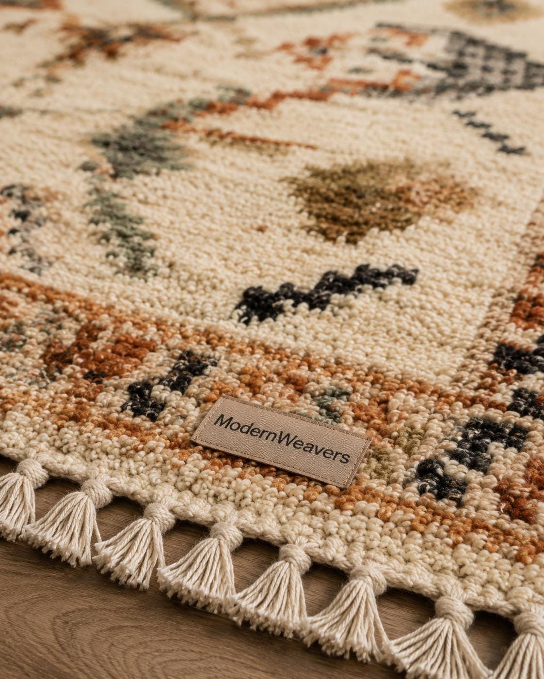 Hand-Knotted Moroccan Rug | Geometric Tribal Berber Shag Area Rug