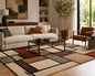Hand-Tufted Geometric Area Rug | Mid-Century Modern Abstract Block Design | Earthy Contemporary Handcrafted Carpet by ModernWeavers