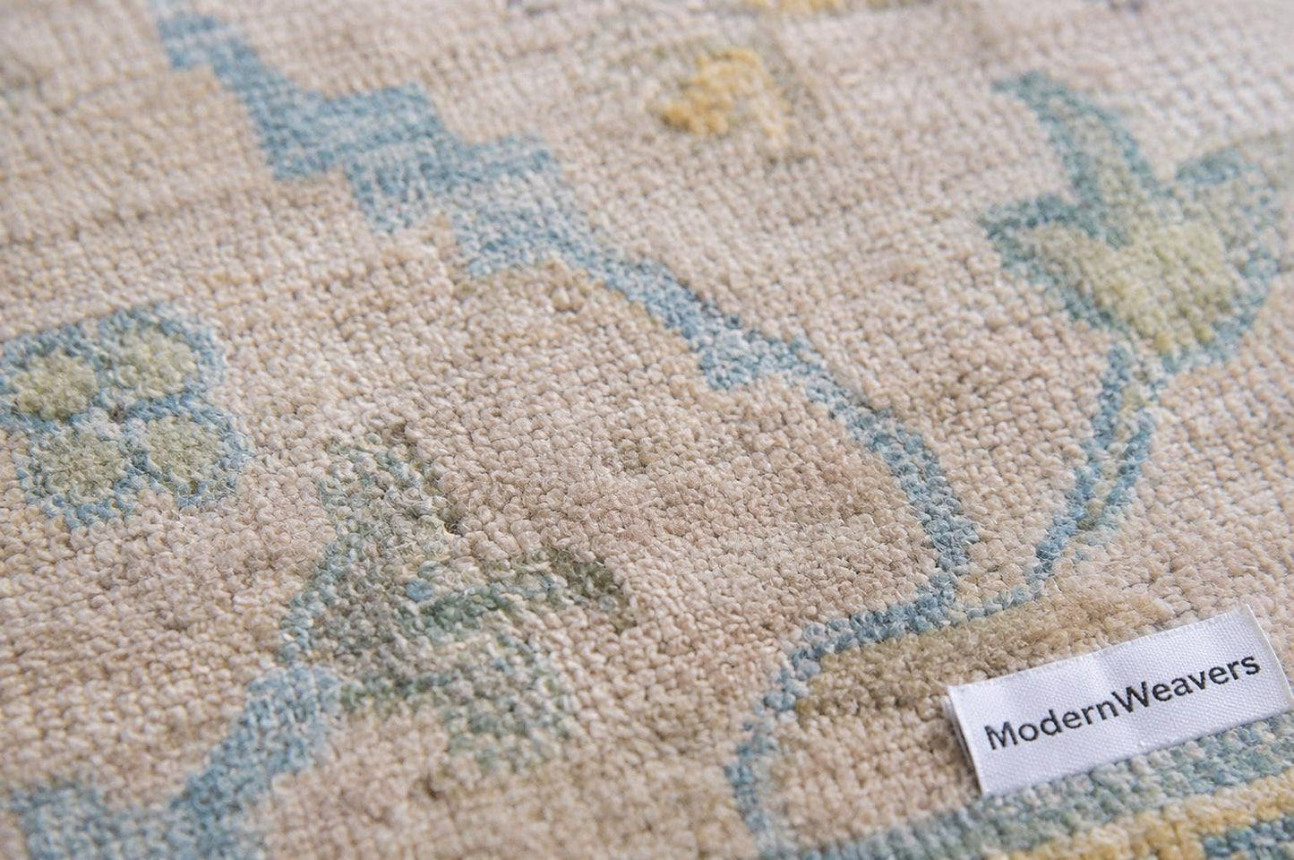 Hand-Knotted Oushak Style Area Rug | Muted Pastel Wool, 8x10 Feet