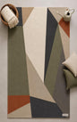 Modern Abstract Geometric Rug | Hand-Tufted Statement Area Carpet | Contemporary Architectural Art Rug for Living & Bed Room or Office.