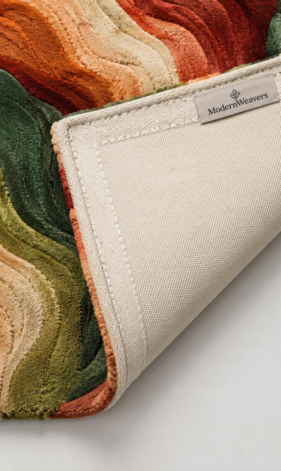 3D Topographical Agate Geode Rug | Hand-Tufted Wool Accent Carpet