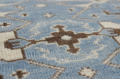 8x10 Hand-Knotted Wool Rug | Light Blue & Ivory Transitional Area Rug | ModernWeavers Artisan Carpet for Living Room or Bedroom