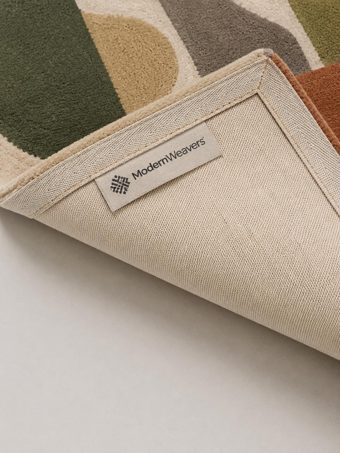 Mid-Century Modern Geometric Area Rug | Hand-Tufted Abstract Arch Design, Earth Tones Carpet