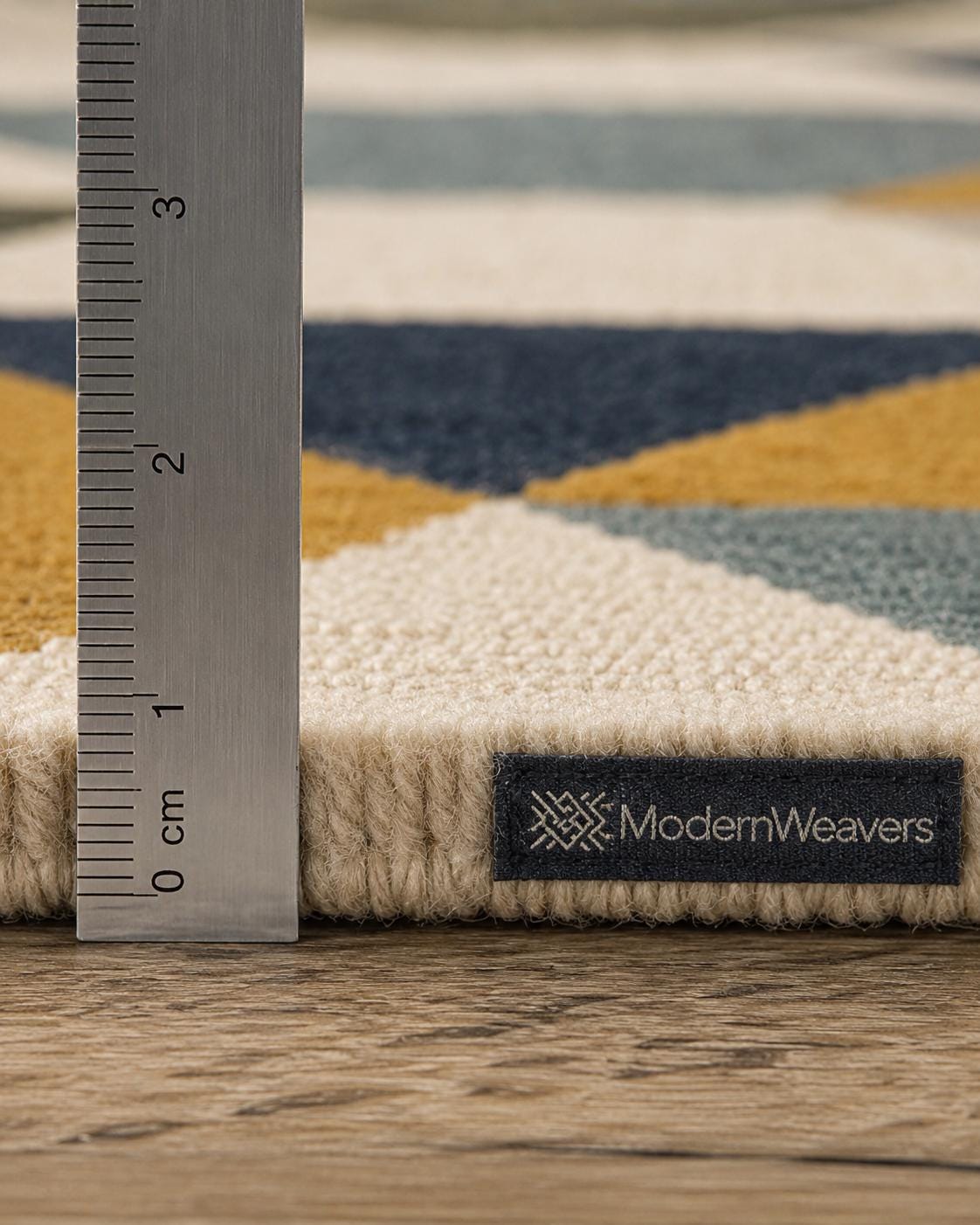 Hand-Tufted Geometric Area Rug | Mid-Century Modern Interlocking Pattern | Textured 3D Handcrafted Carpet by ModernWeavers
