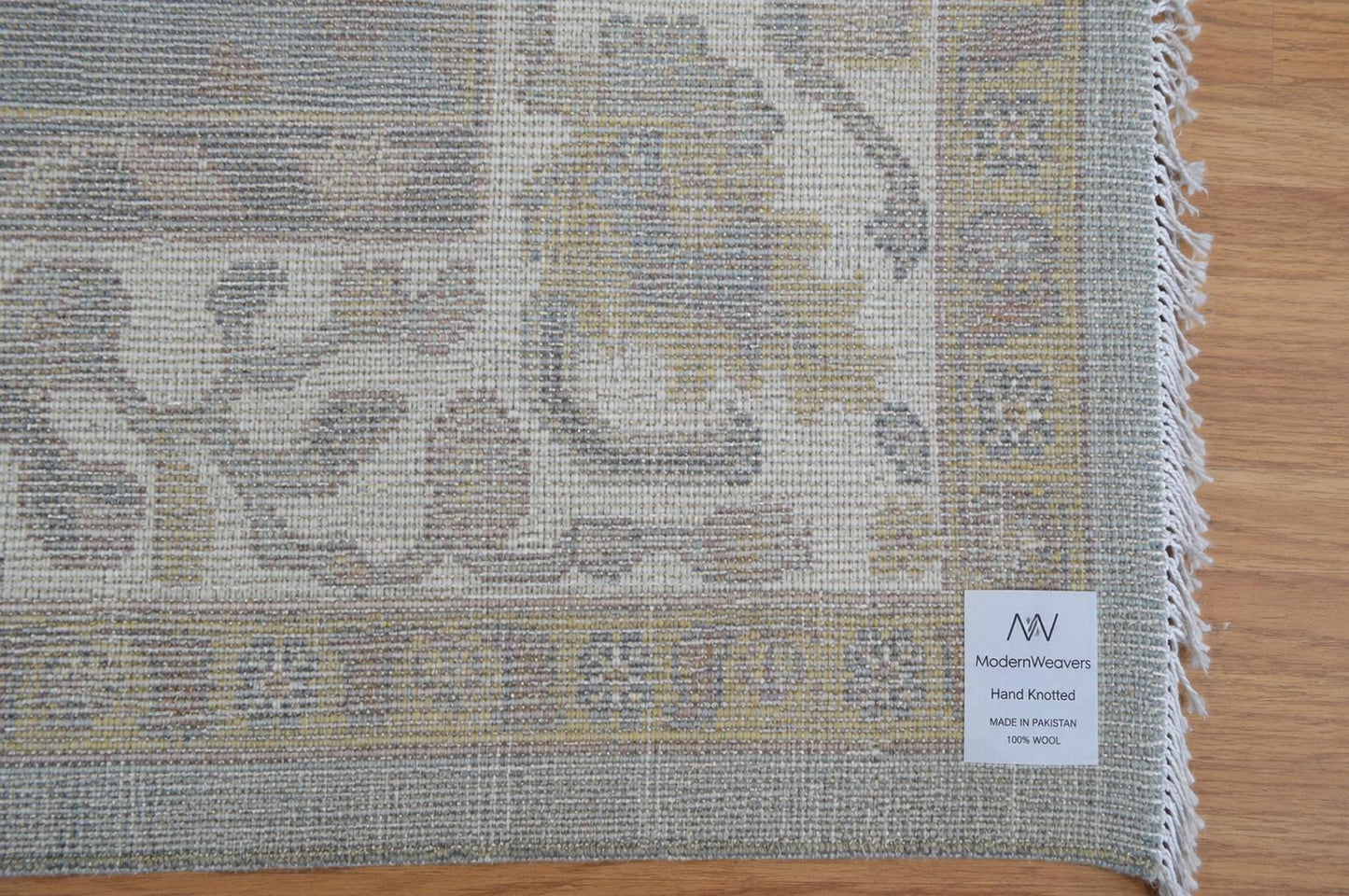 8x10 Hand-Knotted Wool Rug | Muted Oushak Style Silver Gray Cream Carpet