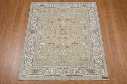 Hand Knotted Wool Rug, Traditional Area Rug, Large Living Room Carpet, Beige Oriental Style Handmade Rug, Premium Quality Home Decor
