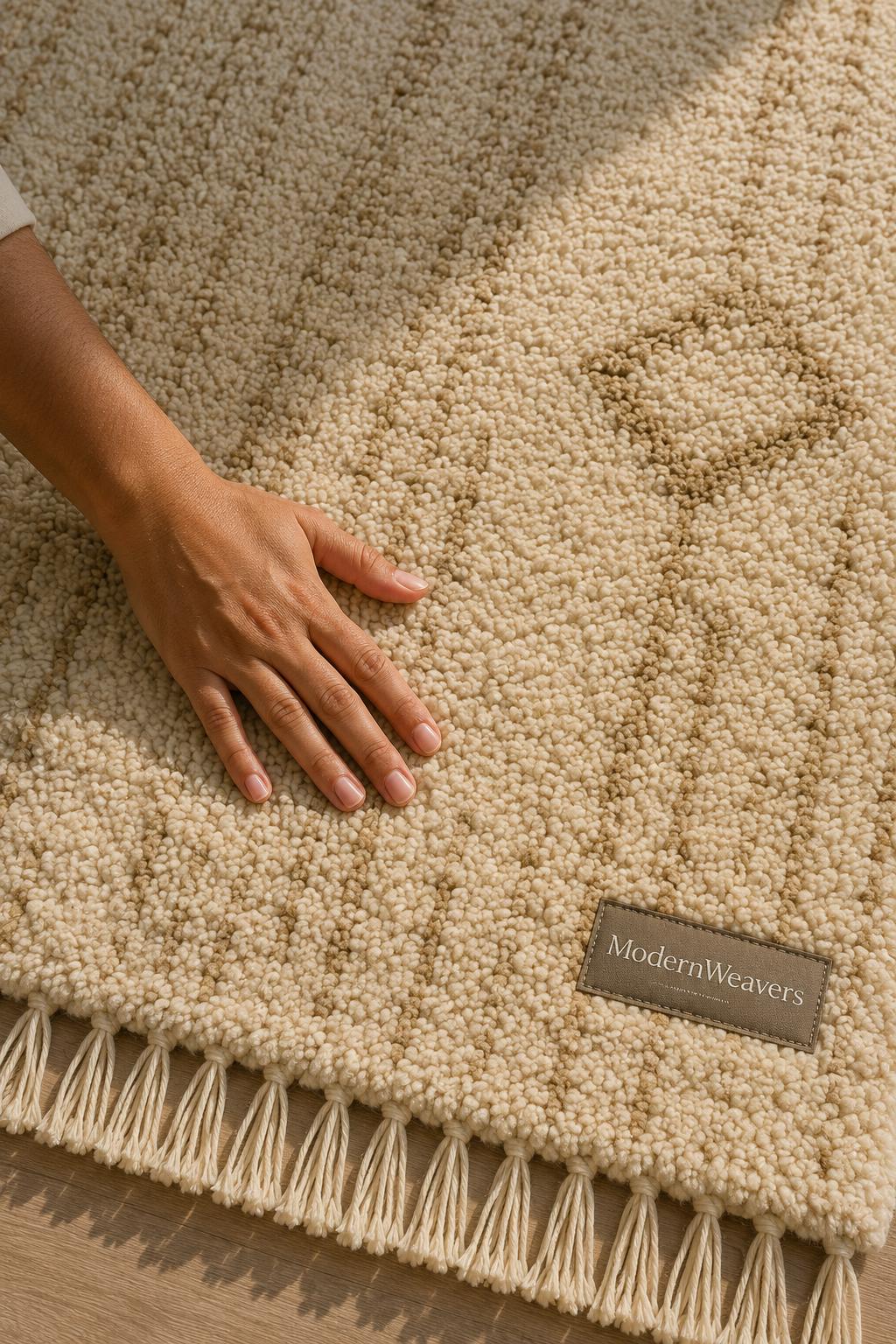 Hand-Knotted Moroccan Rug | Camel Diamond Berber Area Carpet