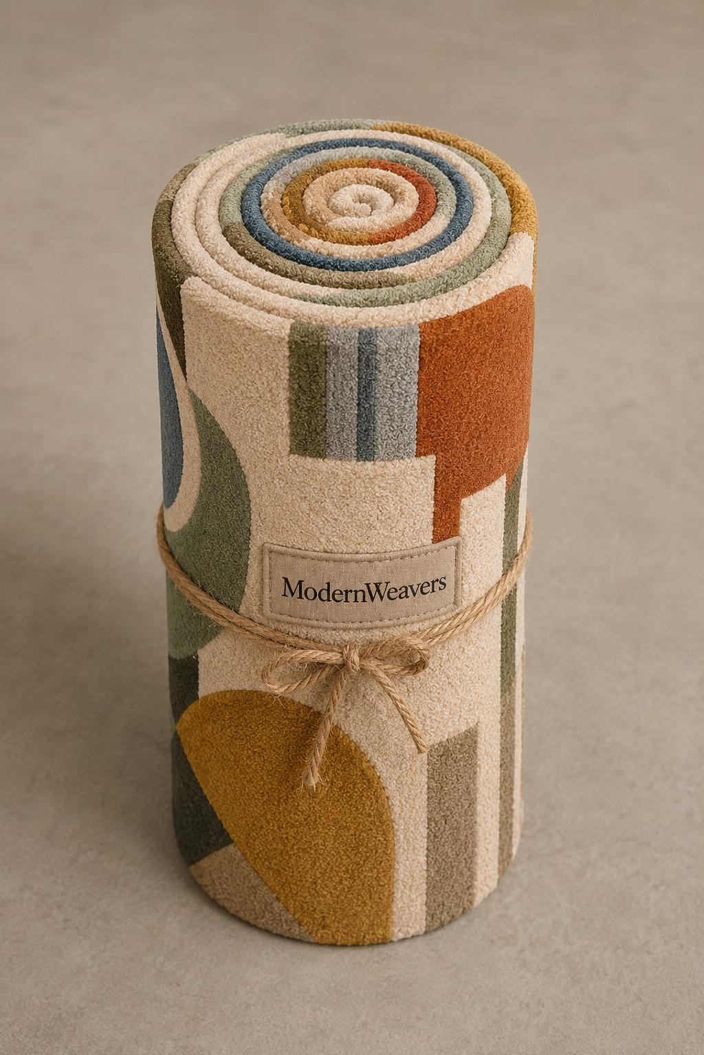 Mid-Century Modern Abstract Geometric Area Rug | Hand-Tufted Earth Tone Rug | Boho Contemporary Accent Rug for Living Room & Bedroom