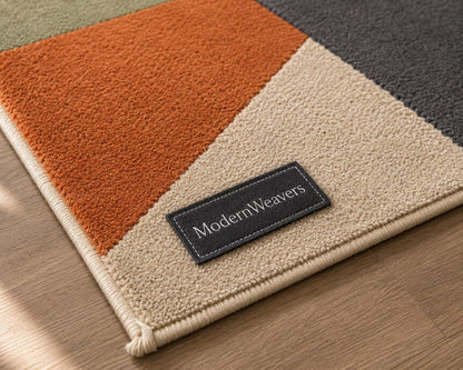 Modern Abstract Geometric Rug | Hand-Tufted Statement Area Carpet | Contemporary Architectural Art Rug for Living & Bed Room or Office.