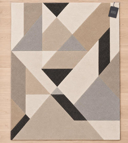 Hand-Tufted Geometric Area Rug | Neutral Modern Abstract Triangle Design | Minimalist Contemporary Handcrafted Carpet by ModernWeavers