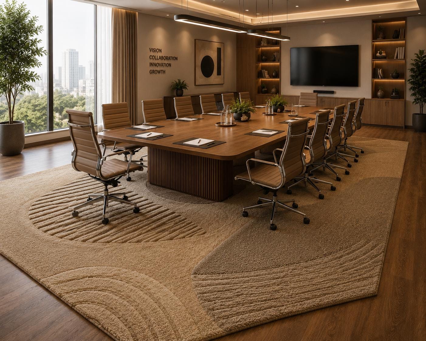 Luxury Modern Abstract Hand-Tufted Wool Rug | Neutral Beige & Taupe Area Rug for Living Room