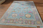 Hand Knotted Wool Oushak Rug | Pastel Floral Turkish Style Area Rug