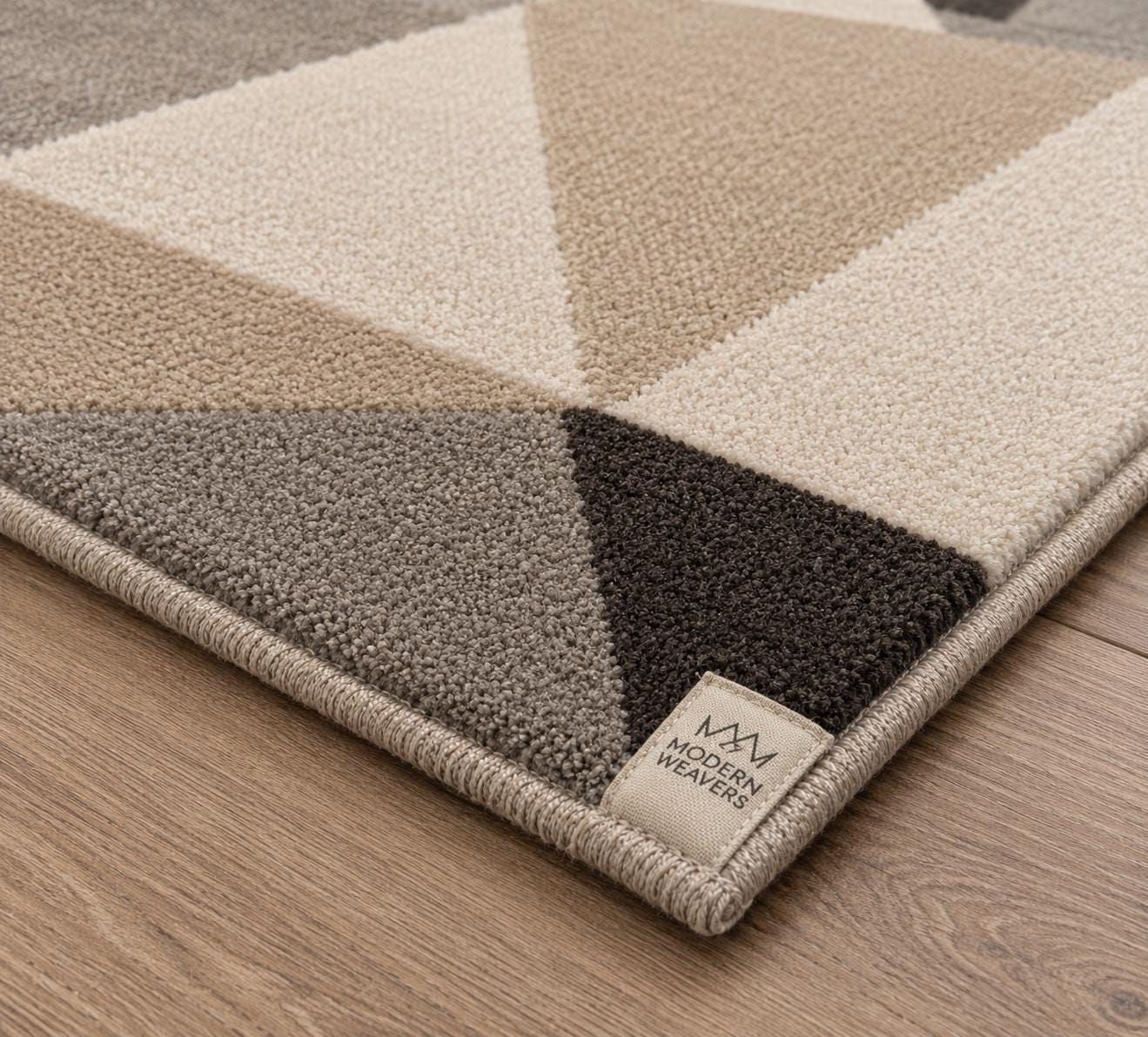 Hand-Tufted Geometric Area Rug | Neutral Modern Abstract Triangle Design | Minimalist Contemporary Handcrafted Carpet by ModernWeavers
